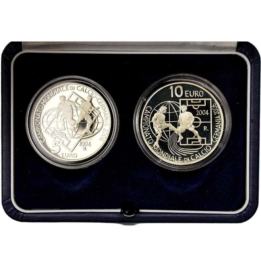 San Marino, 5 Euro and 10 Euro, fifa 2006, 2006, Proof, MS(65-70), Silver