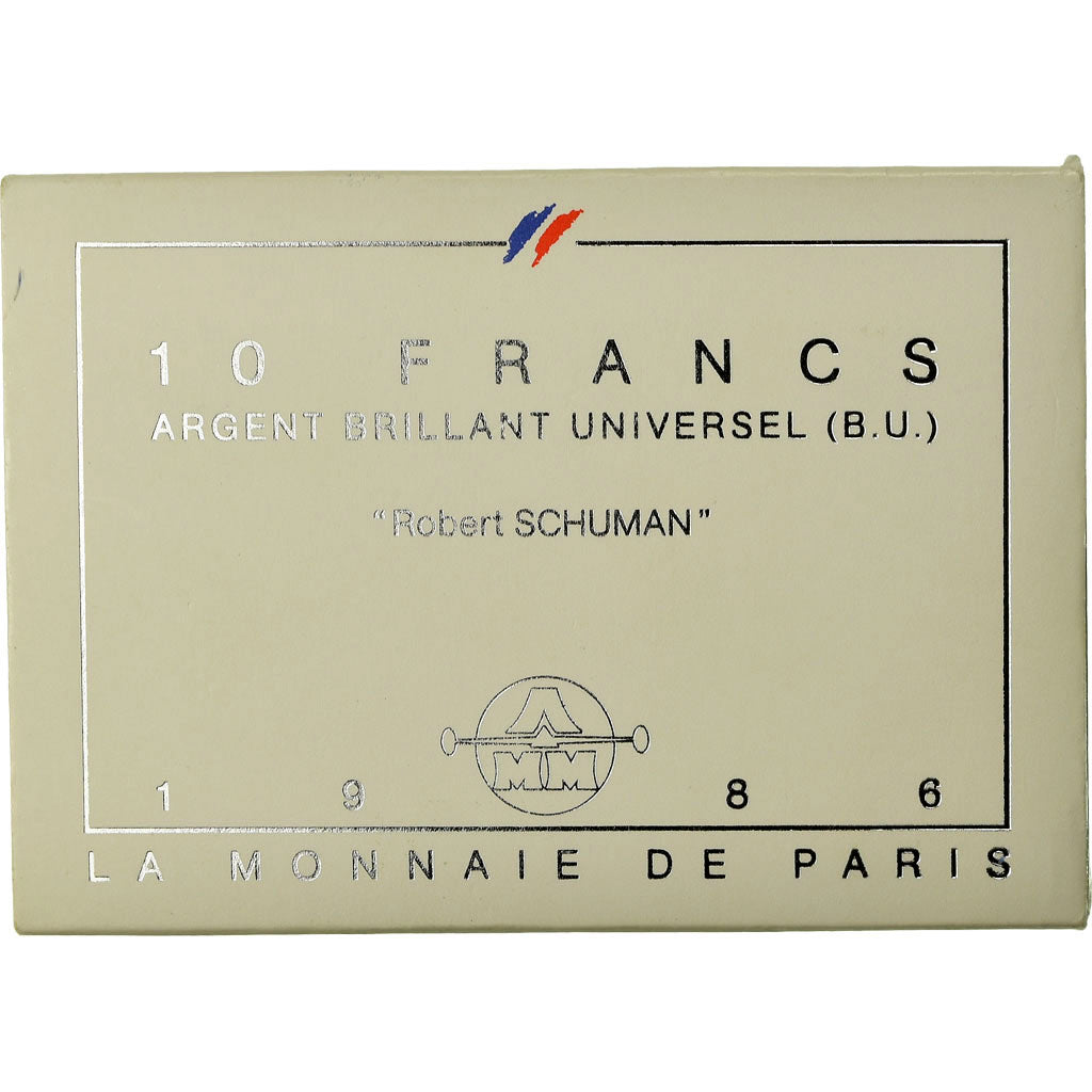 Coin, France, Schuman, 10 Francs, 1986, Paris, BU, MS(65-70), Silver, KM:958a