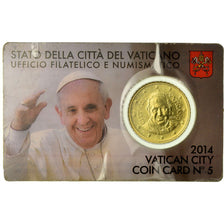 VATICAN CITY, 50 Euro Cent, 2014, Coin card, MS(65-70), Brass
