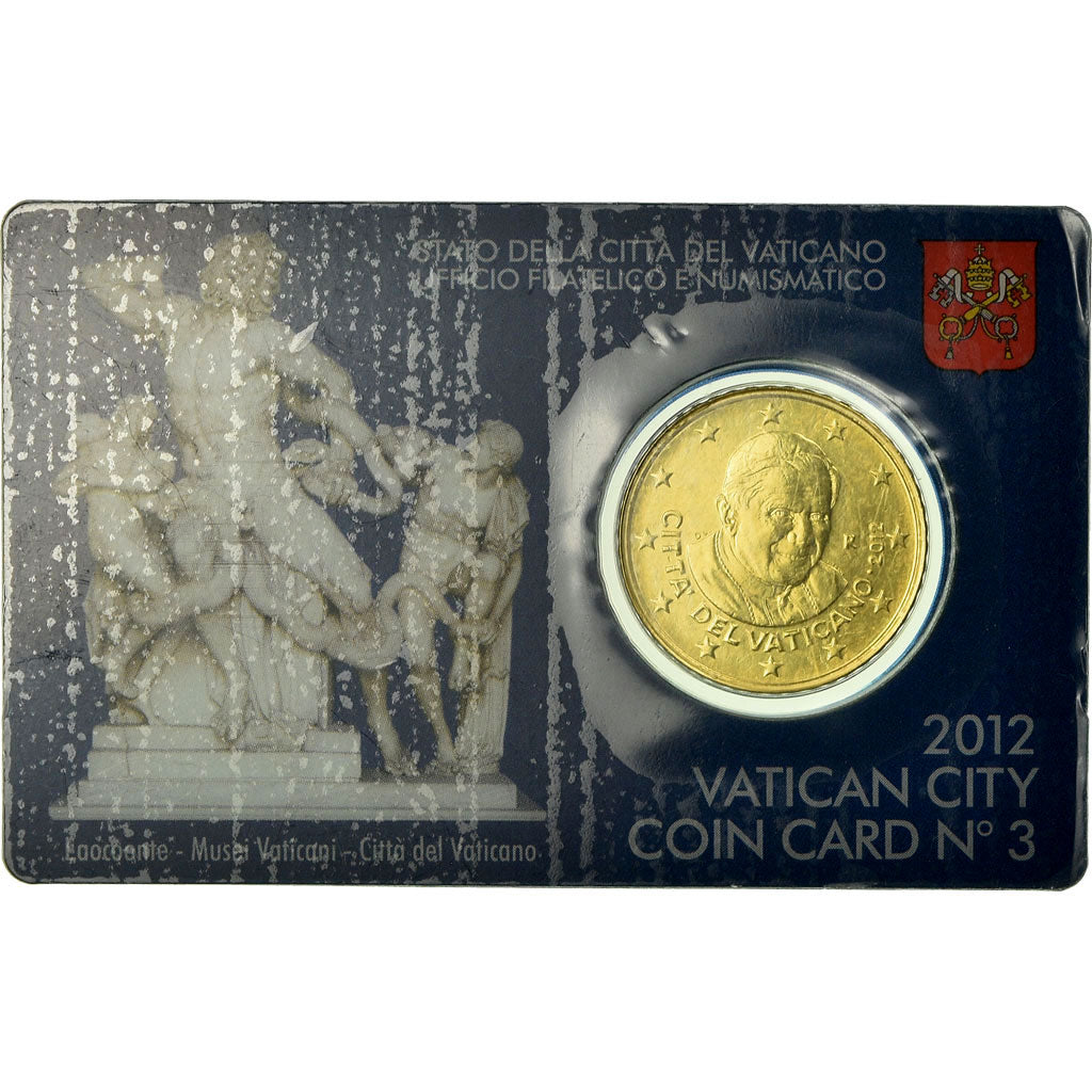 Vatikanstadt, 50 Euro Cent, 2012, Coin card, STGL, Messing