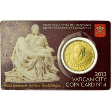 VATICAN CITY, 50 Euro Cent, 2013, Coin card, MS(65-70), Brass