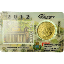 San Marino, 50 Euro Cent, 2012, Stamp and coin card, MS(65-70), Brass