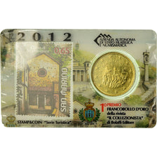 San Marino, 50 Euro Cent, 2012, Stamp and coin card, MS(65-70), Brass