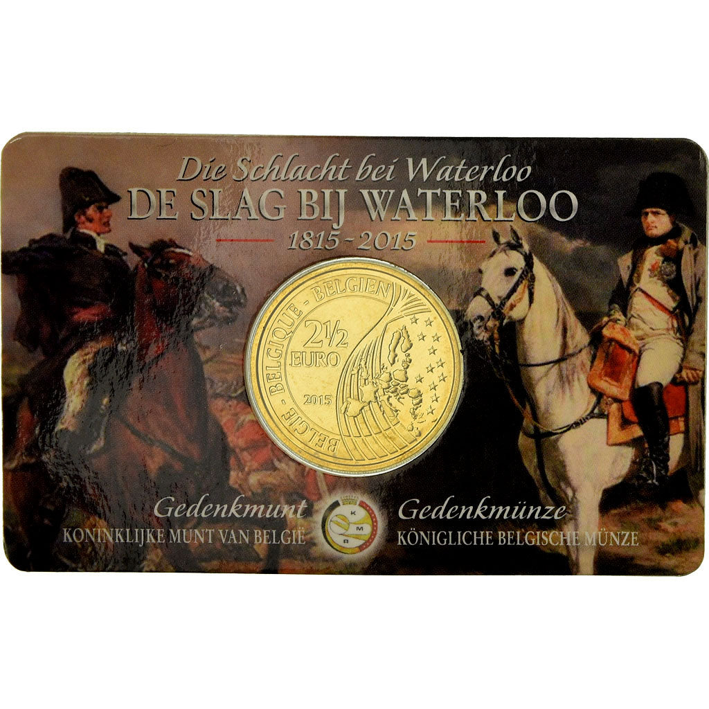 Belgique, 2-1/2 Euro, 200 ans de la bataille de Waterloo, 2015, Coin card, FDC