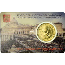 VATICAN CITY, 50 Euro Cent, 2015, Coin card, MS(65-70), Brass