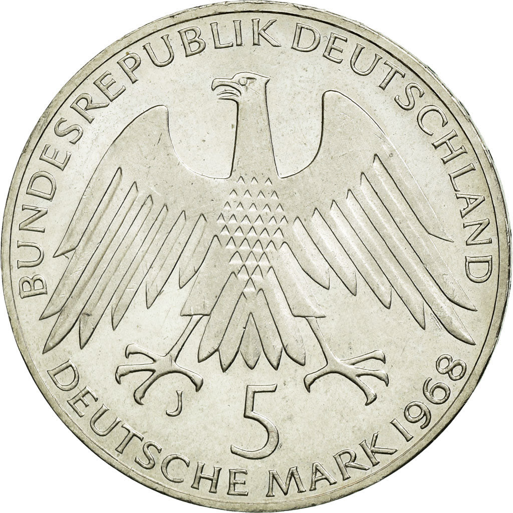 Coin, GERMANY - FEDERAL REPUBLIC, 5 Mark, 1968, Hamburg, Germany, MS(65-70)