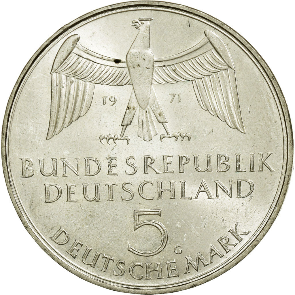 Coin, GERMANY - FEDERAL REPUBLIC, 5 Mark, 1971, Karlsruhe, Germany, MS(65-70)