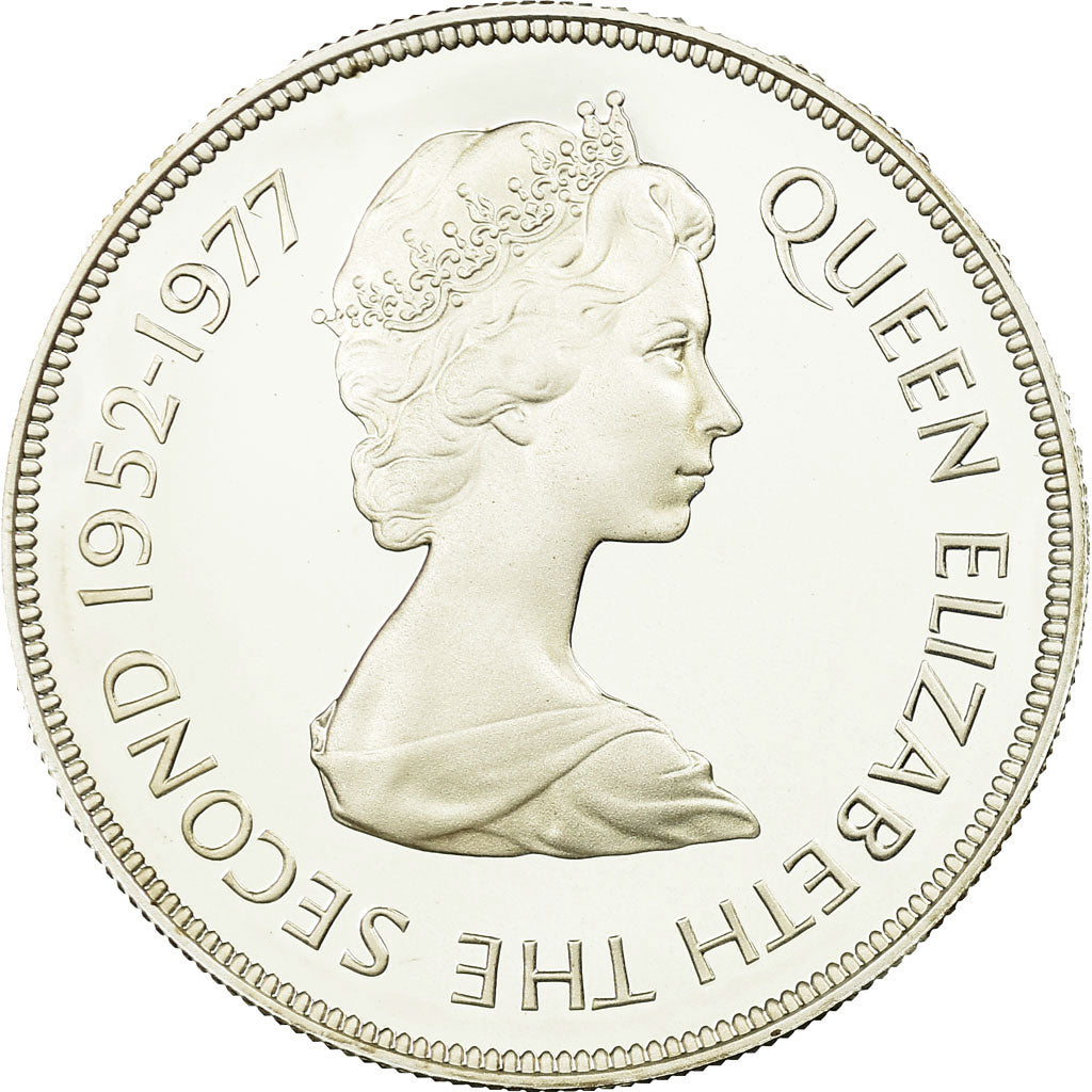 Coin, Gibraltar, Elizabeth II, 25 New Pence, 1977, Proof, MS(65-70), Silver