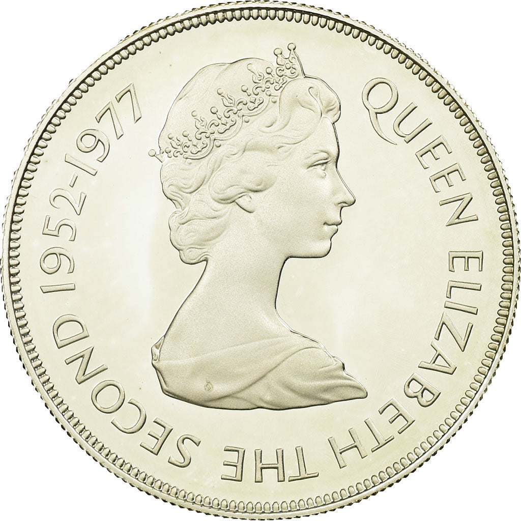 Moeda, Maurícia, 25 Rupees, 1977, Proof, MS(63), Prata, KM:43a