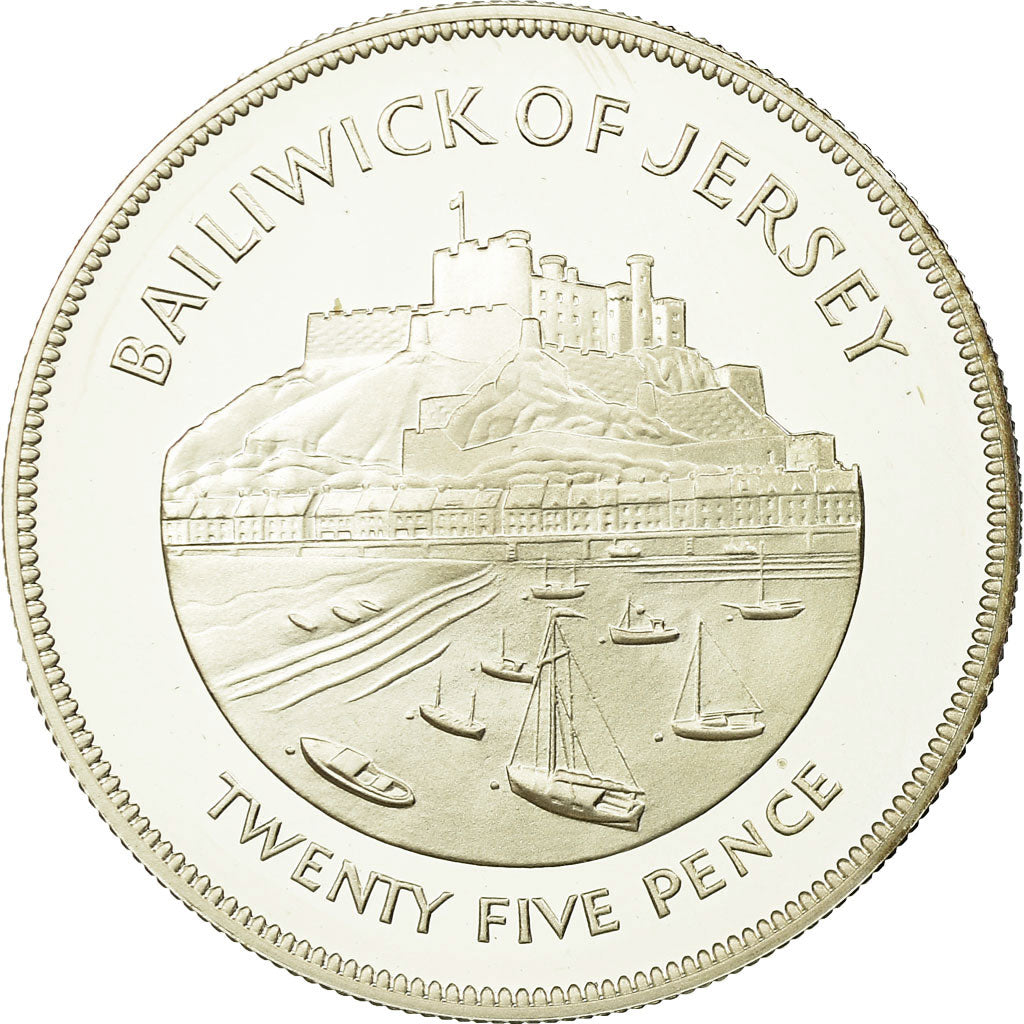 Monnaie, Jersey, Elizabeth II, 25 Pence, 1977, Proof, FDC, Argent, KM:44a