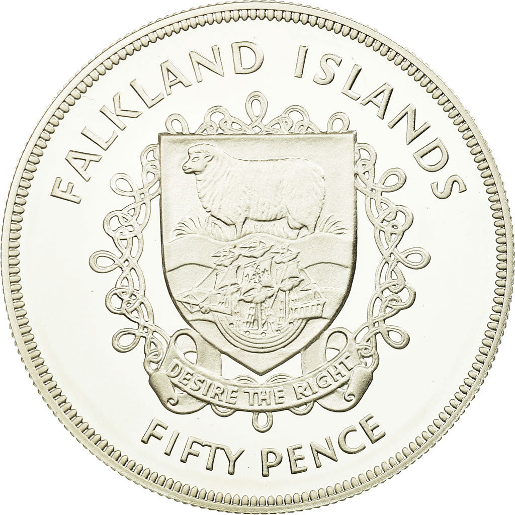 Monnaie, Falkland Islands, Elizabeth II, 50 Pence, 1977, Proof, FDC, Argent