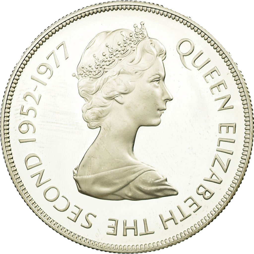 Coin, Saint Helena, Elizabeth II, 25 Pence, Crown, 1977, British Royal Mint