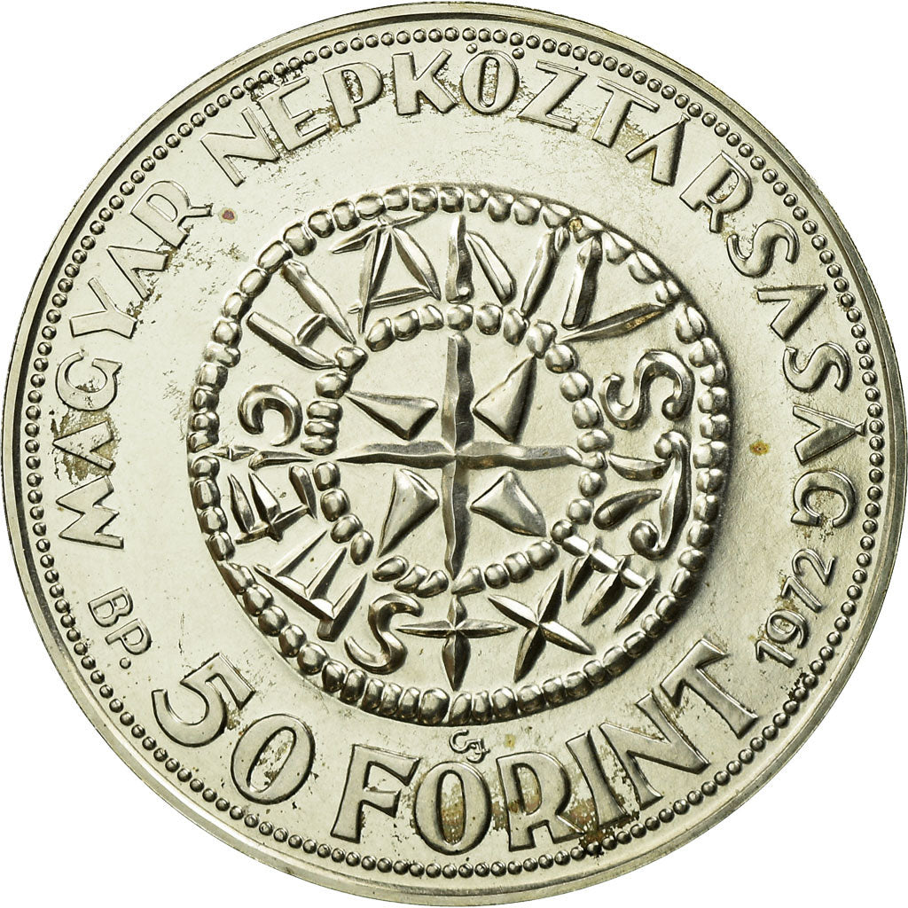 Coin, Hungary, 50 Forint, Otven, 1972, Budapest, MS(65-70), Silver, KM:596