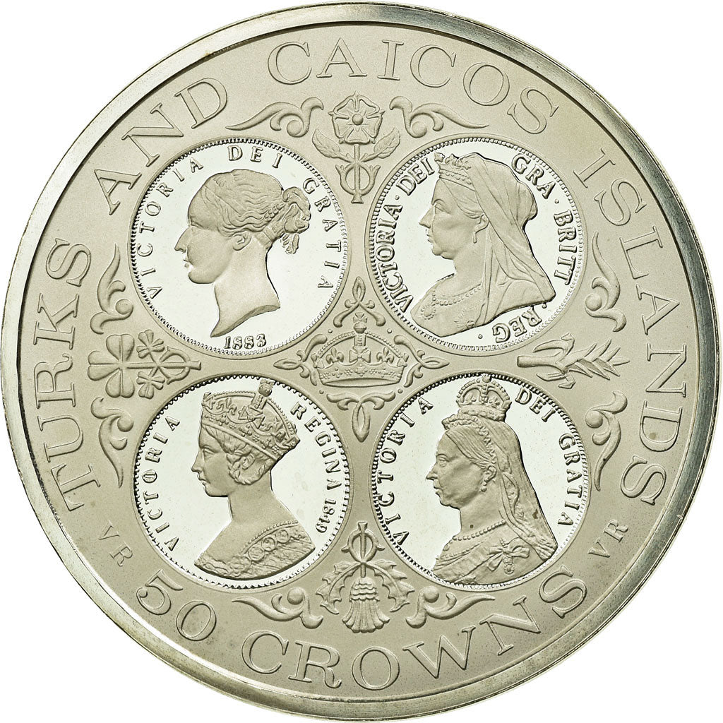 Coin, TURKS & CAICOS ISLANDS, Elizabeth II, 50 Crowns, 1976, Proof, MS(65-70)