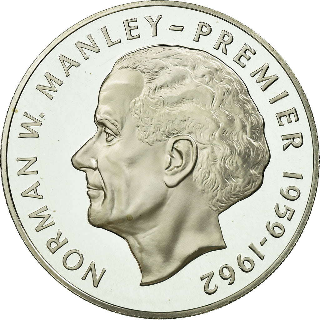 Coin, Jamaica, Elizabeth II, 5 Dollars, 1977, Franklin Mint, USA, Proof