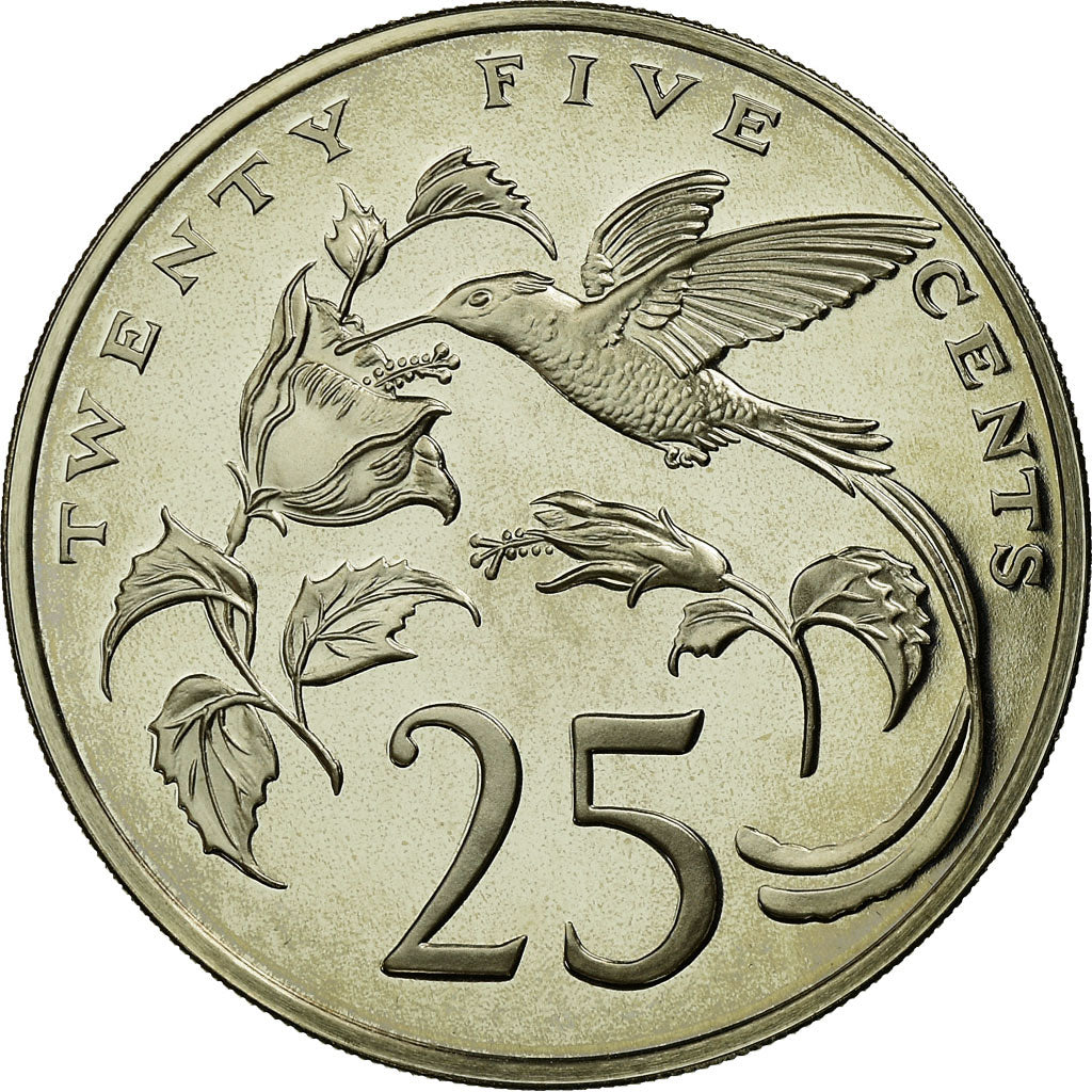 Monnaie, Jamaica, Elizabeth II, 25 Cents, 1977, Franklin Mint, USA, Proof, FDC