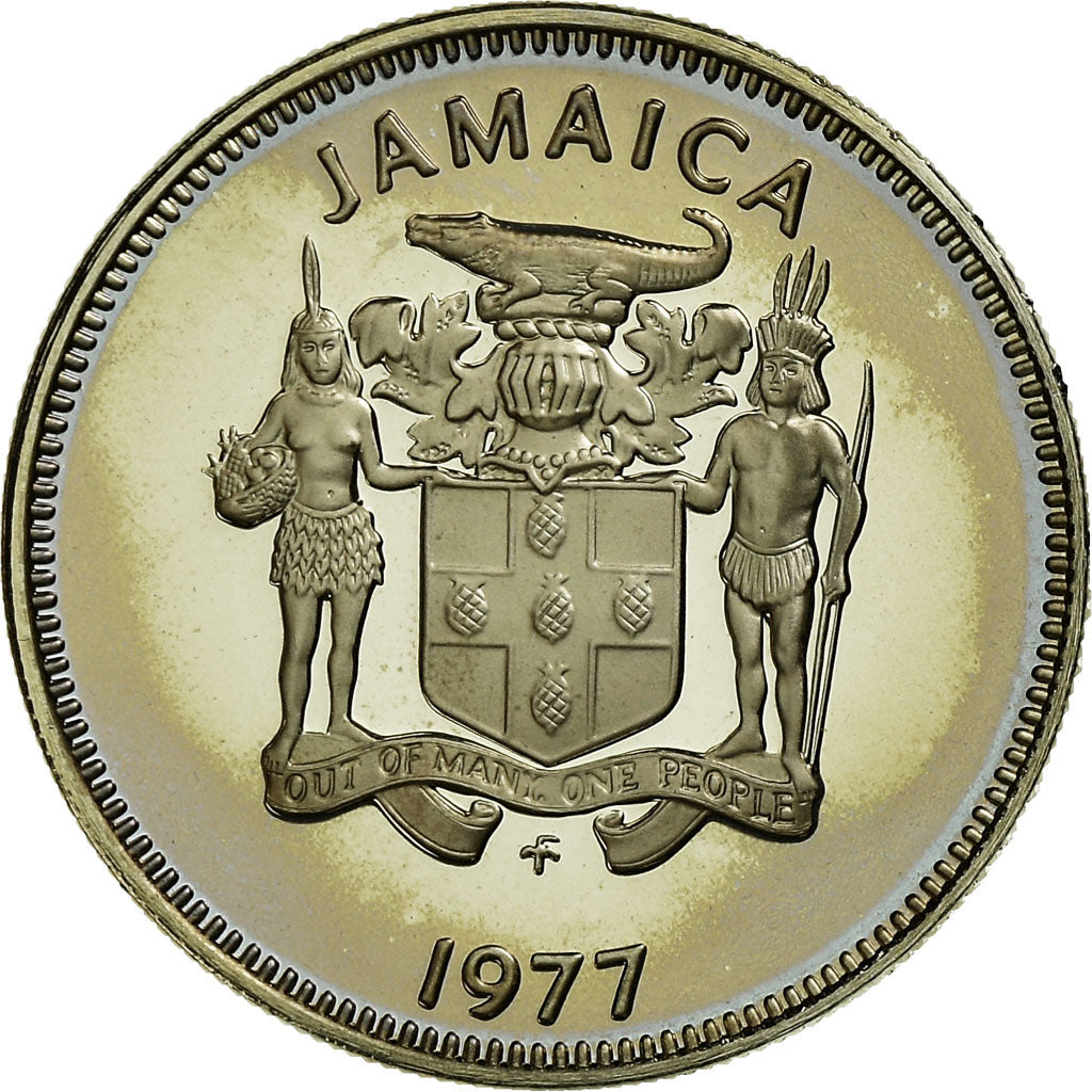 Monnaie, Jamaica, Elizabeth II, 10 Cents, 1977, Franklin Mint, USA, Proof, FDC