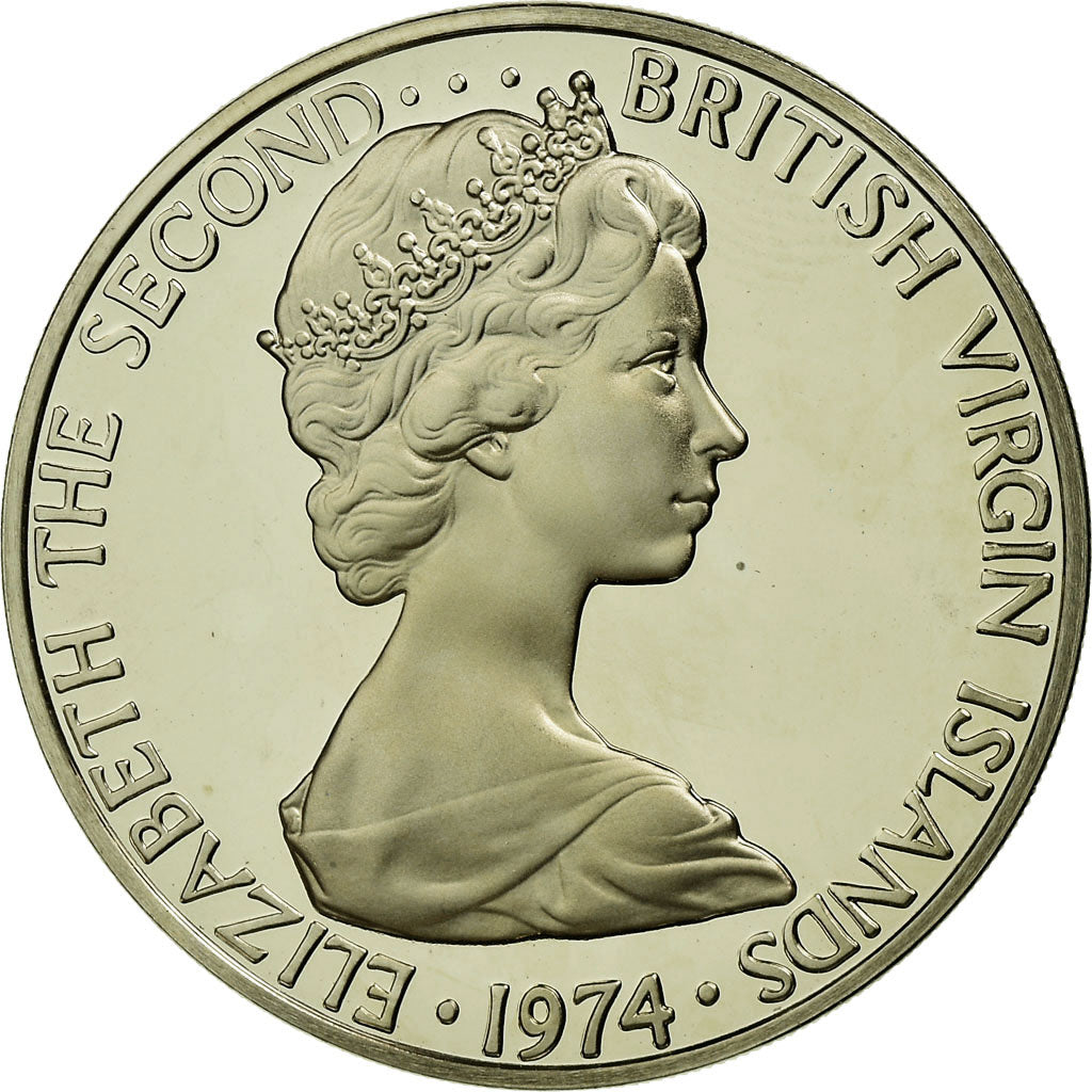 Coin, BRITISH VIRGIN ISLANDS, Elizabeth II, 50 Cents, 1974, Franklin Mint