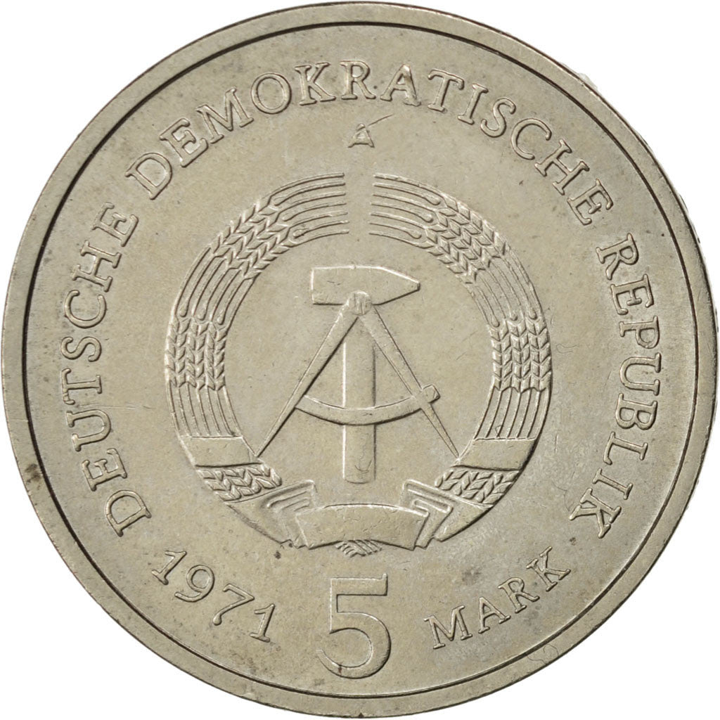 Coin, GERMAN-DEMOCRATIC REPUBLIC, 5 Mark, 1971, Berlin, AU(55-58)