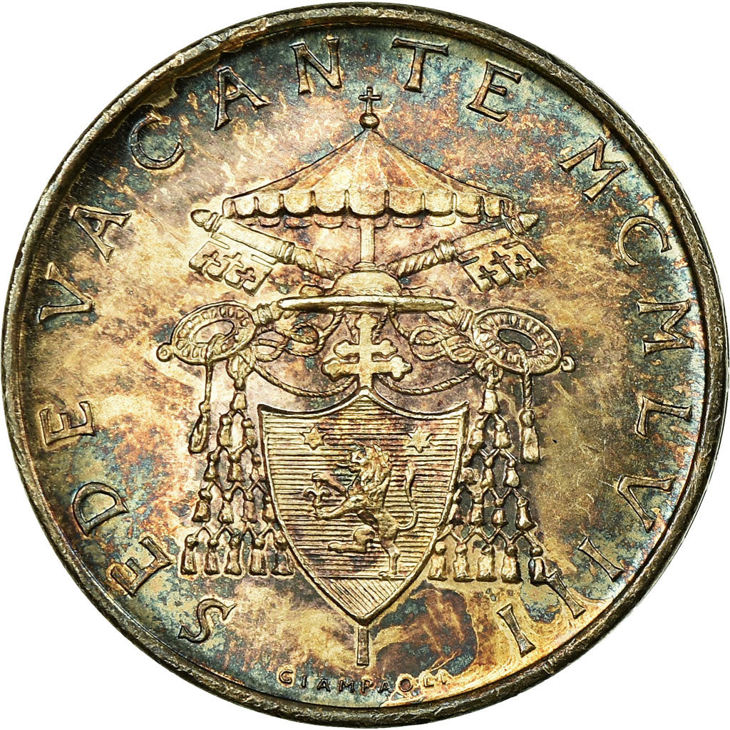 Moneda, CIUDAD DEL VATICANO, Sede Vacante, 500 Lire, 1958, Roma, EBC, Plata