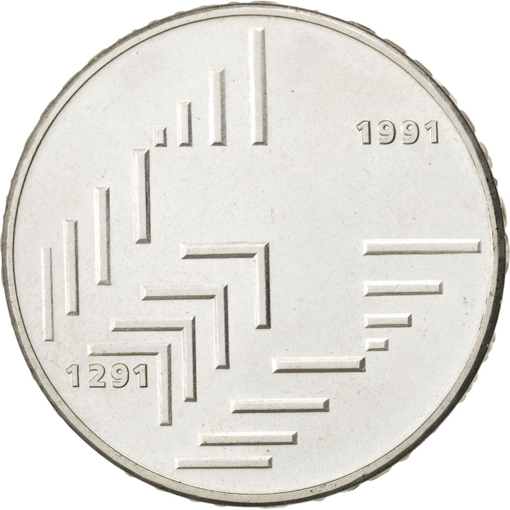 SWITZERLAND, 20 Francs, 1991, Bern, KM #70, MS(65-70), Silver, 32.8, 19.97