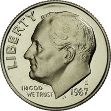 Coin, United States, Roosevelt Dime, Dime, 1987, U.S. Mint, San Francisco