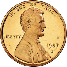 Coin, United States, Lincoln Cent, Cent, 1987, U.S. Mint, San Francisco, Proof