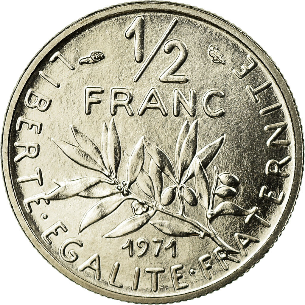 Monnaie, France, Semeuse, 1/2 Franc, 1971, Paris, FDC, Nickel, Gadoury:429