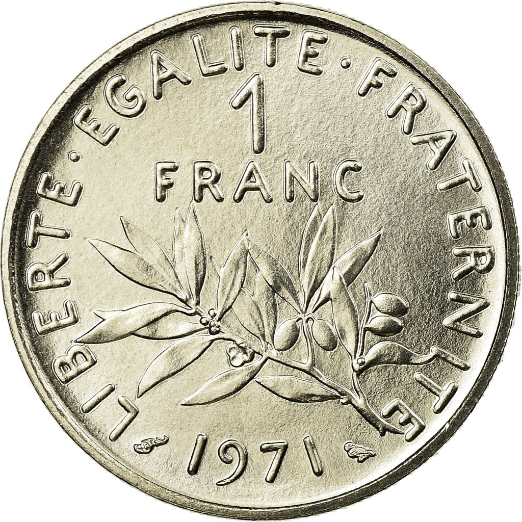 Coin, France, Semeuse, Franc, 1971, Paris, MS(65-70), Nickel, KM:925.1