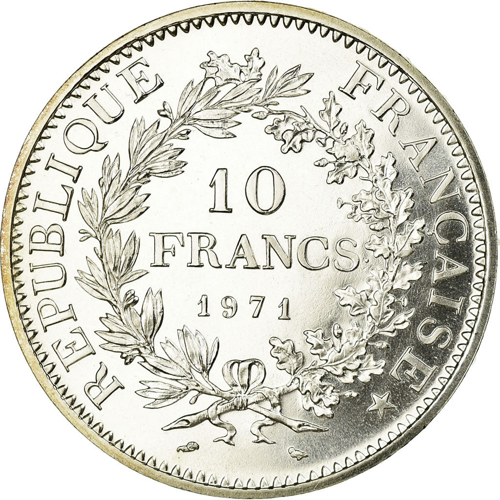 Coin, France, Hercule, 10 Francs, 1971, Paris, MS(65-70), Silver, KM:932