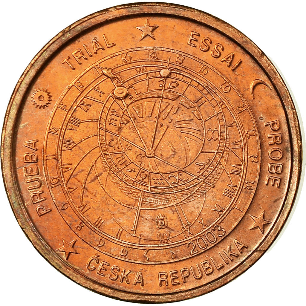 República Checa, Euro Cent, 2003, unofficial private coin, AU(55-58), Cobre