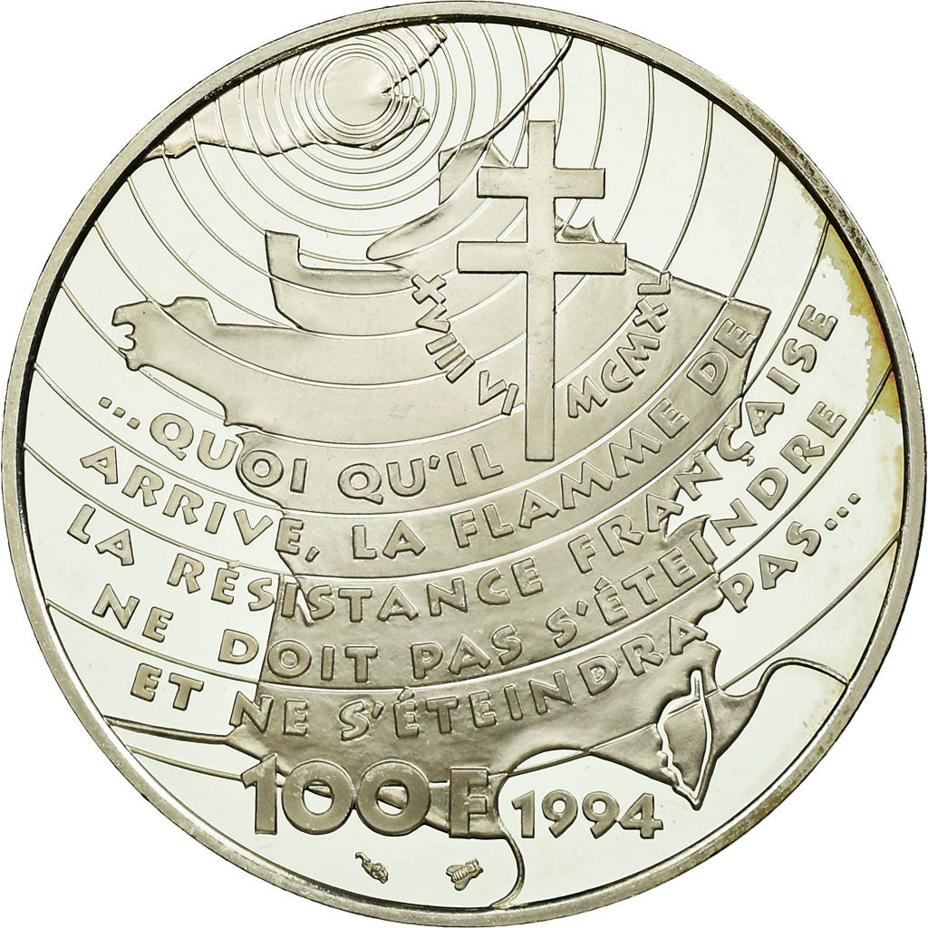 Münze, Frankreich, 100 Francs, 1994, BE, VZ+, Silber, KM:1038, Gadoury:C71