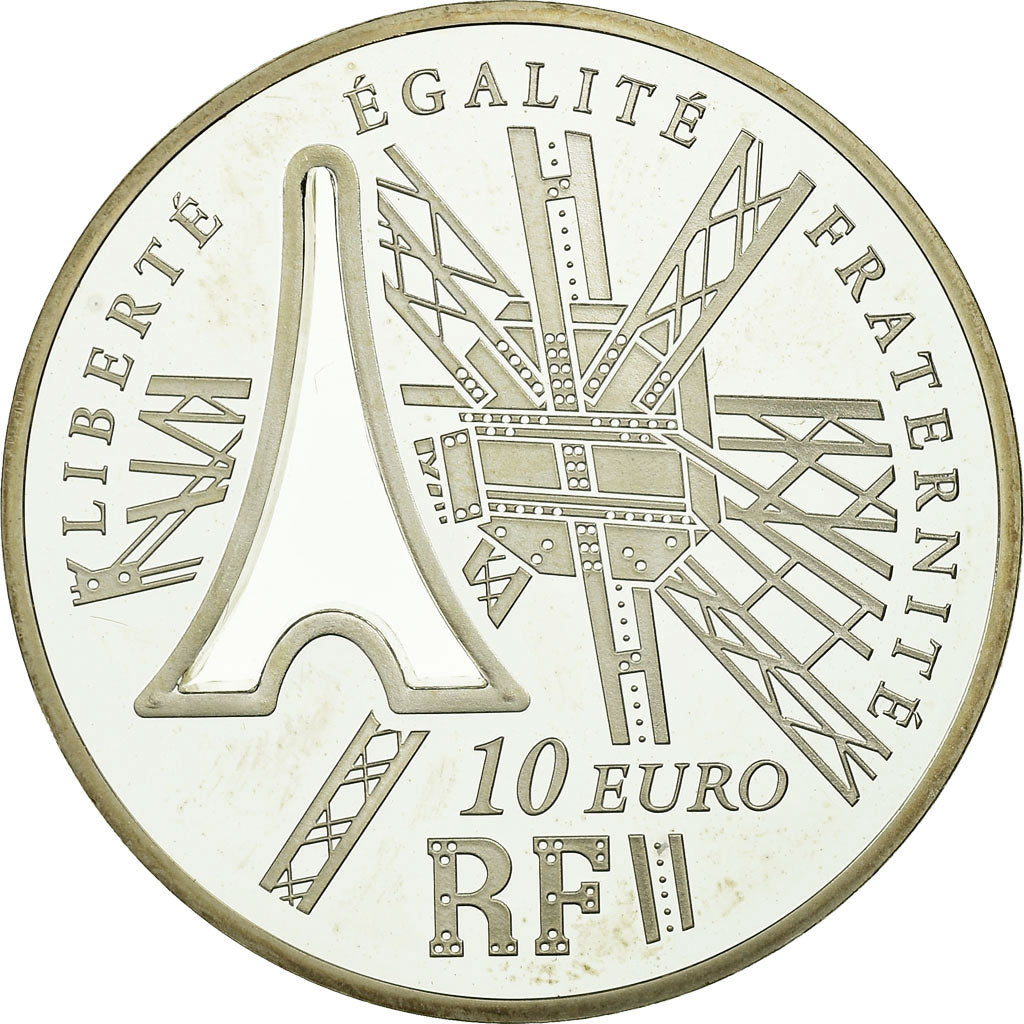 France, 10 Euro, Gustave Eiffel, 2009, BE, MS(65-70), Silver, Gadoury:EU368