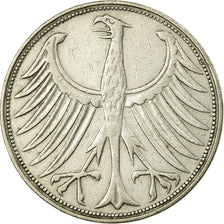 Coin, GERMANY - FEDERAL REPUBLIC, 5 Mark, 1951, Karlsruhe, EF(40-45), Silver