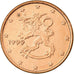 Finlândia, Euro Cent, 2000, EF(40-45), Aço Cromado a Cobre, KM:98