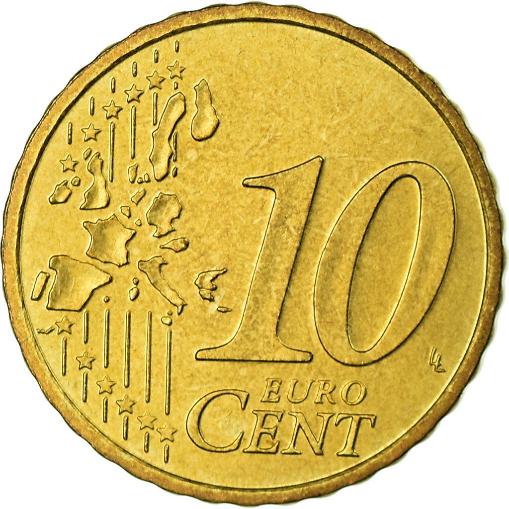 Monaco, 10 Euro Cent, 2002, SPL-, Ottone, KM:170