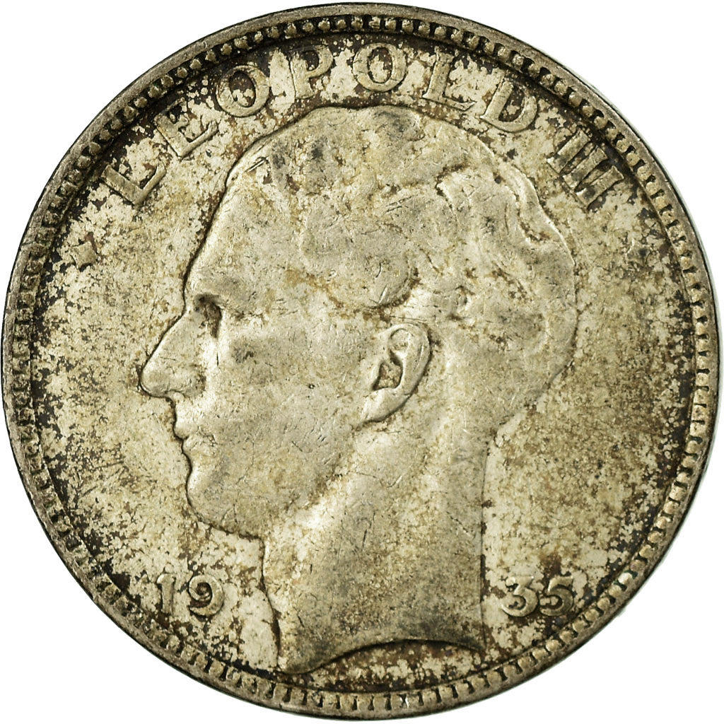 Coin, Belgium, 20 Francs, 20 Frank, 1935, VF(30-35), Silver, KM:105