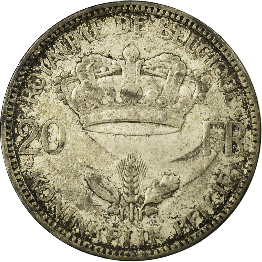 Coin, Belgium, 20 Francs, 20 Frank, 1935, VF(30-35), Silver, KM:105