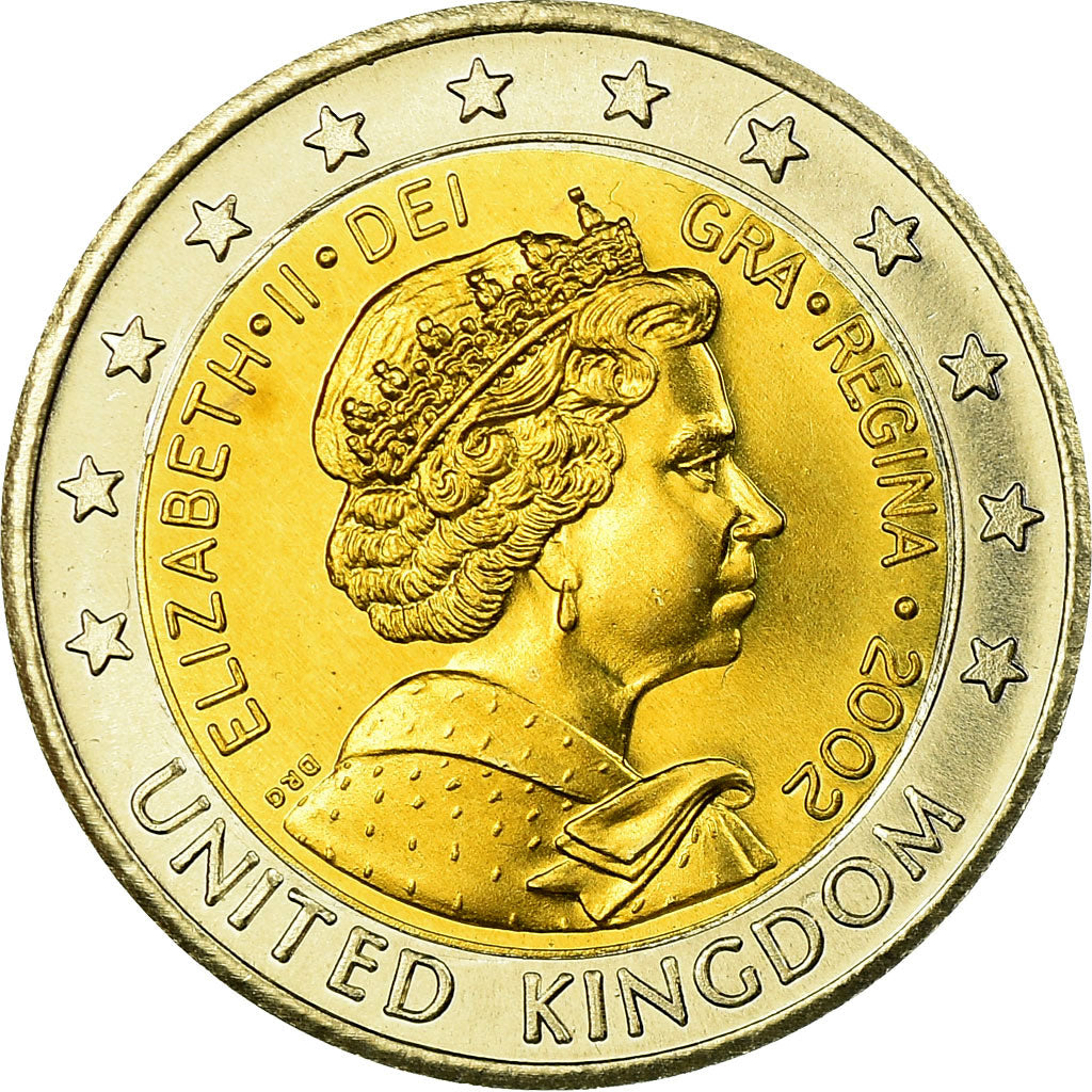 United Kingdom , 2 Euro, 2002, MS(65-70), Bi-Metallic