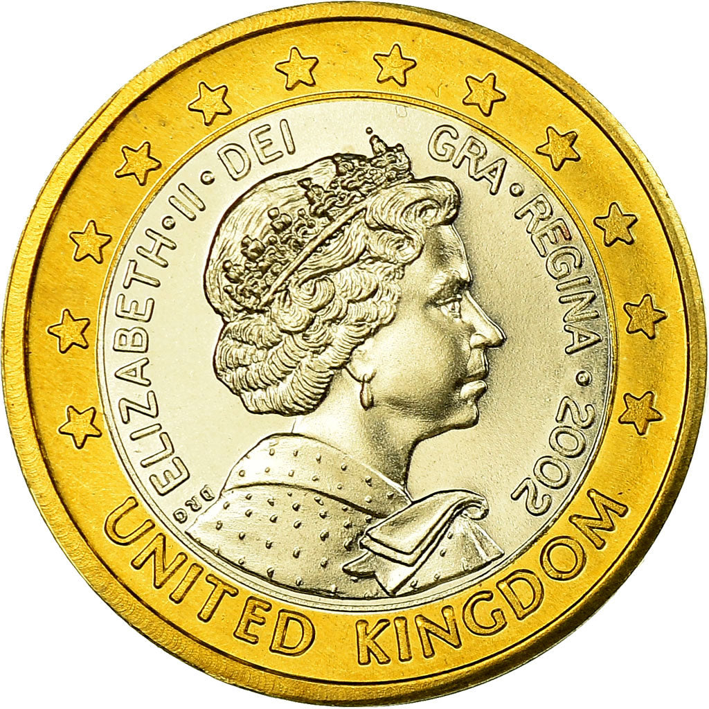 United Kingdom , Euro, 2002, MS(65-70), Bi-Metallic