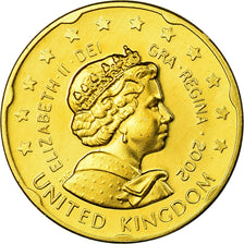Regno Unito, 20 Euro Cent, 2002, FDC, Ottone