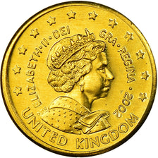 Regno Unito, 10 Euro Cent, 2002, FDC, Ottone
