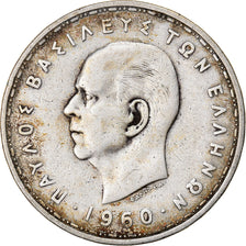 Coin, Greece, Paul I, 20 Drachmai, 1960, EF(40-45), Silver, KM:85