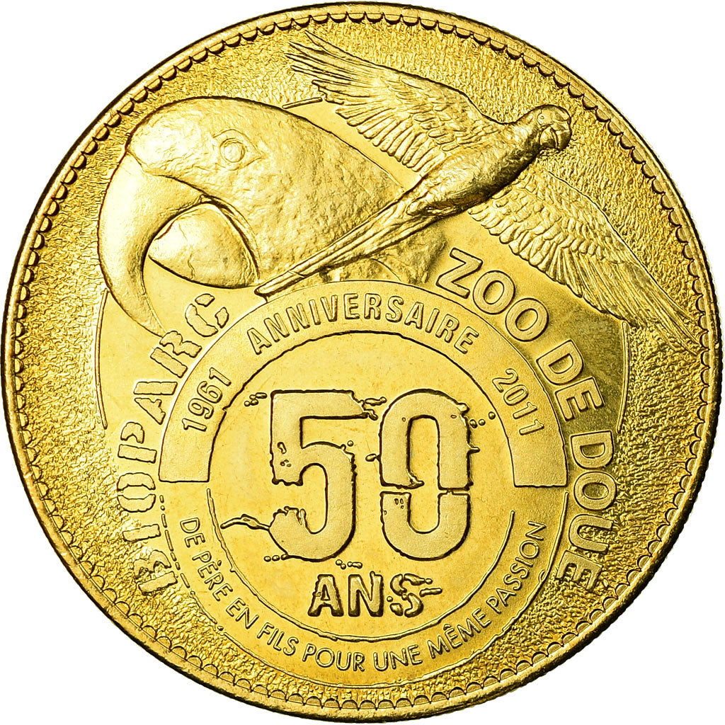 France, Token, Touristic token, Doué - le Zoo - 50 ans, Arts & Culture, 2011