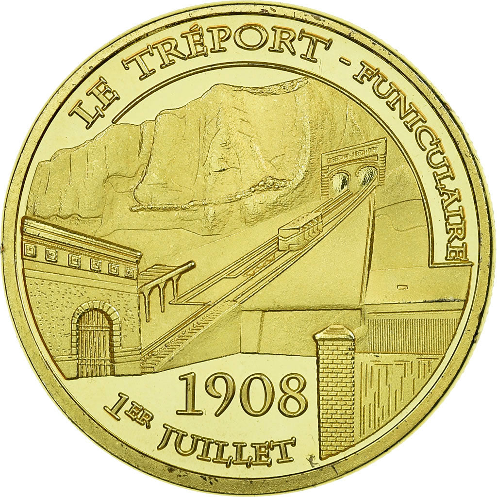 France, Token, Touristic token, 76/ Le Tréport - Funiculaire - 01/07/1908, Arts