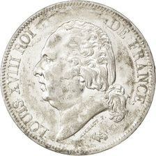 FRANCE, Louis XVIII, 5 Francs, 1822, Paris, KM #711.1, AU(50-53), Silver,...