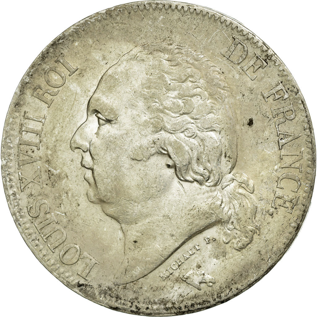 Monnaie, France, Louis XVIII, Louis XVIII, 5 Francs, 1824, Paris, TTB+, Argent