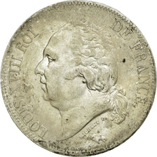 Monnaie, France, Louis XVIII, Louis XVIII, 5 Francs, 1824, Paris, TTB+, Argent