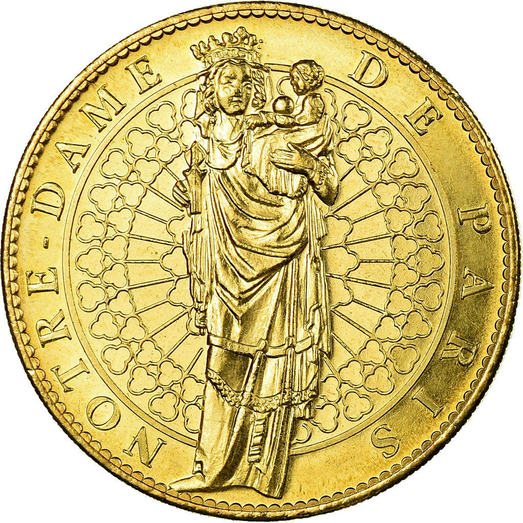 France, Token, Touristic token, Paris - Cathédrale Notre Dame - Vierge à