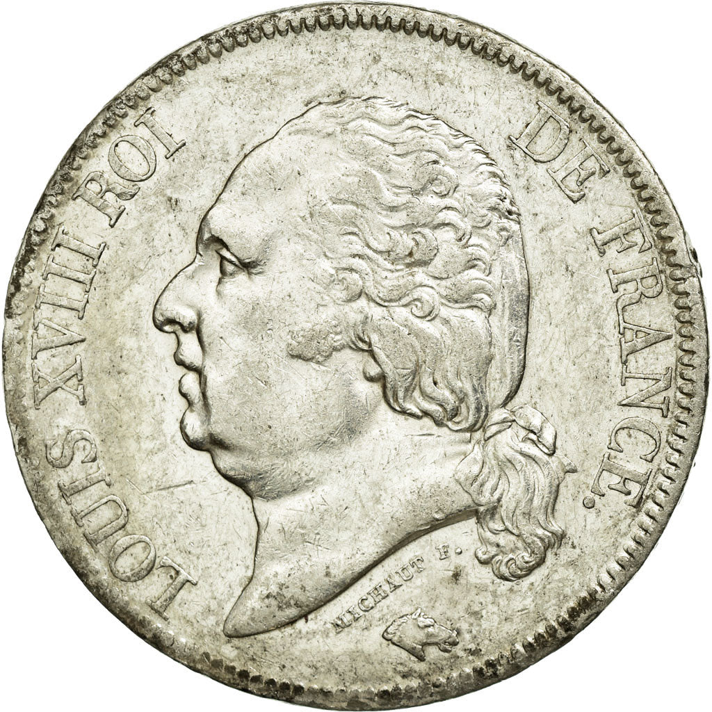 Coin, France, Louis XVIII, Louis XVIII, 5 Francs, 1820, Paris, AU(50-53)